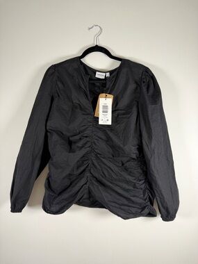 AWARE by VERO MODA Black V-Neck Ruched Blouse